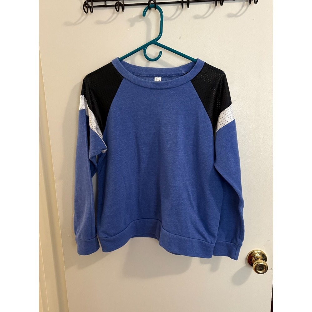 Urban Outfitters Blue Colorblock Sweatshirt Mesh Shoulder Detail Women's Medium